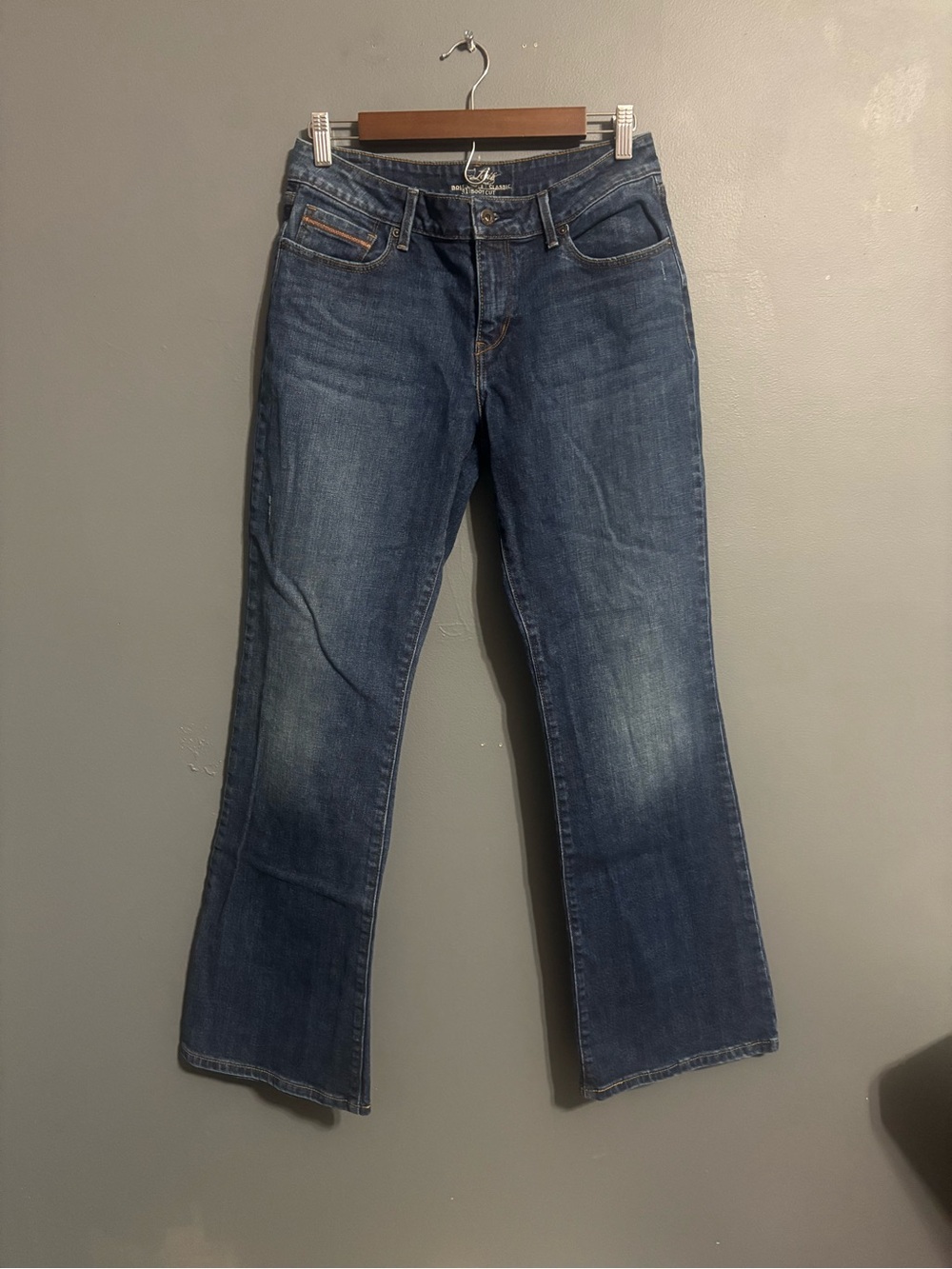 Levi’s Y2K Bold Curve Classic Bootcut Jeans dark Wash glitter logo Womens 12